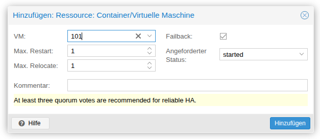 Screenshot: Ressource hinzufügen