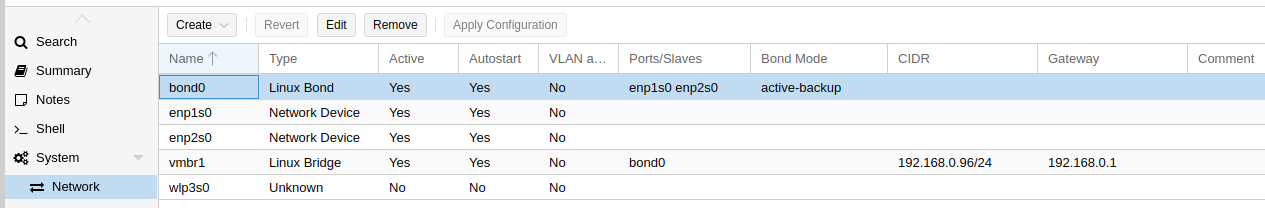 Screenshot: Netzwerkkarte zuweisen